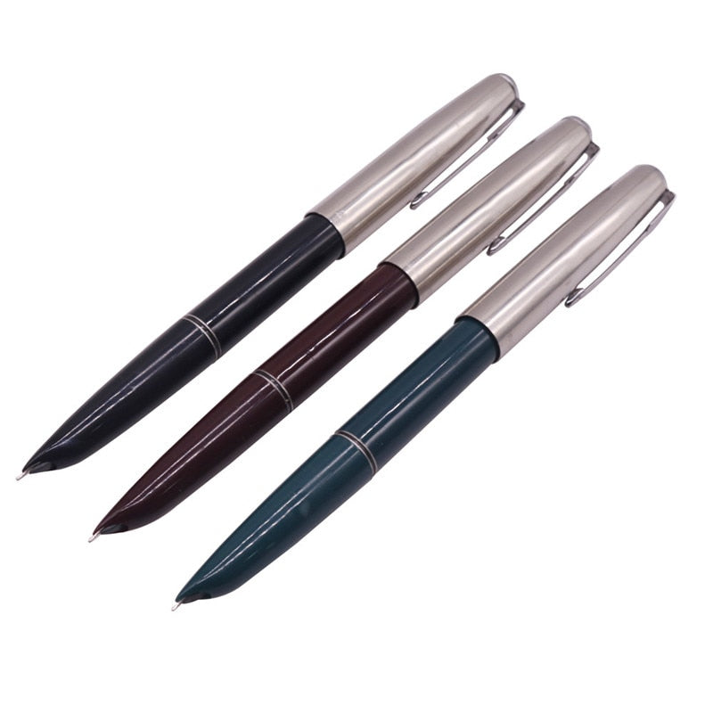 3 Pcs Vintage Hero Pen Chinese Classic Retro Pen Tip 0.38mm Pen Length 137mm Thick 10mm Office Calligraphy Learning Souvenirs