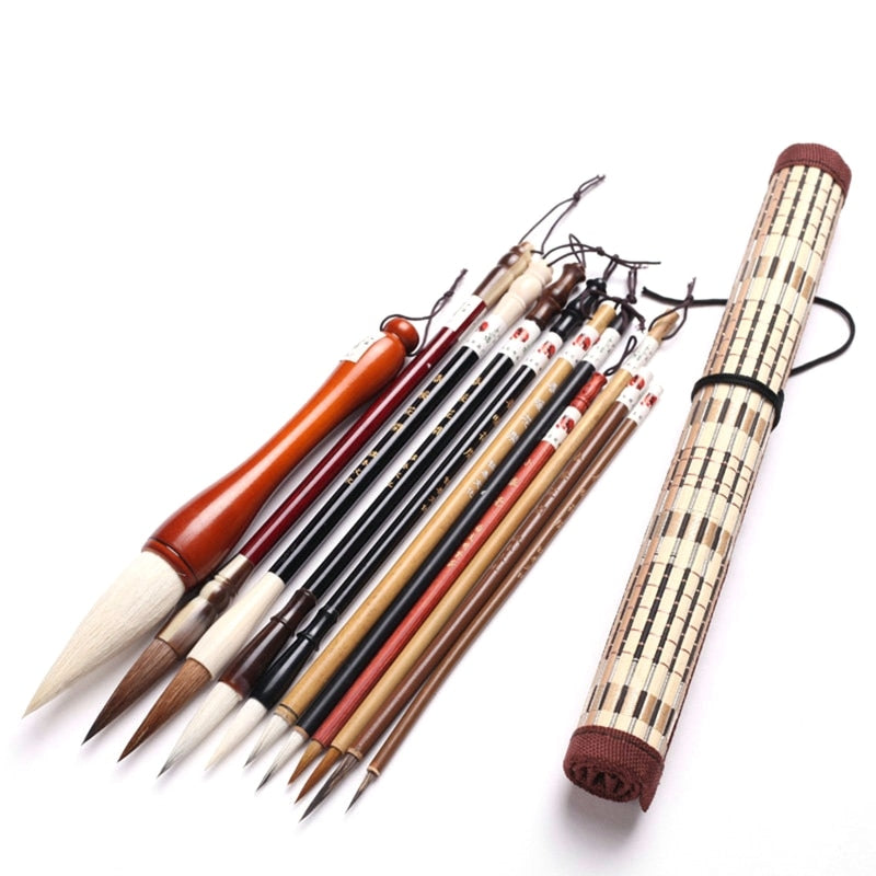Chinese Calligraphy Brushes Pens Kanji Sumi Brush for Writing Painting 7/11 Set